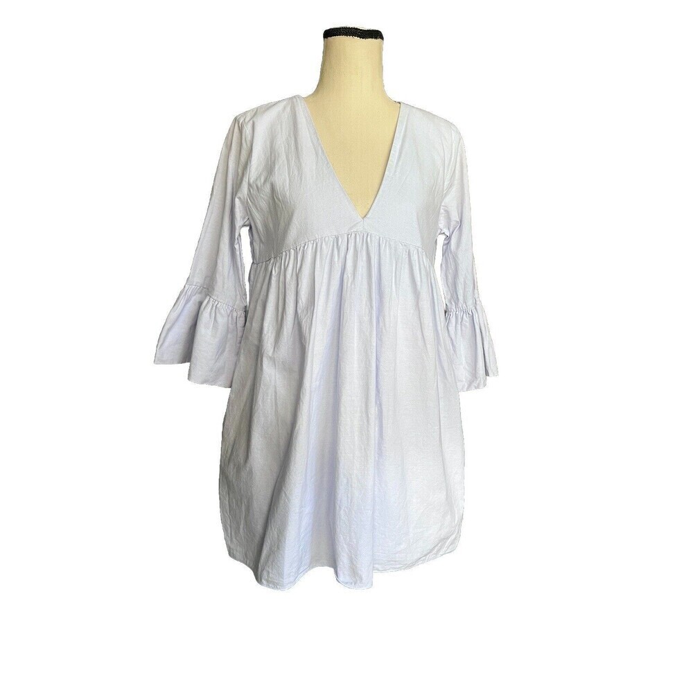 Zara Babydoll Romper Trafaluc Lavender Ruffle Sleeve V-neck M Pastel Coquette‎